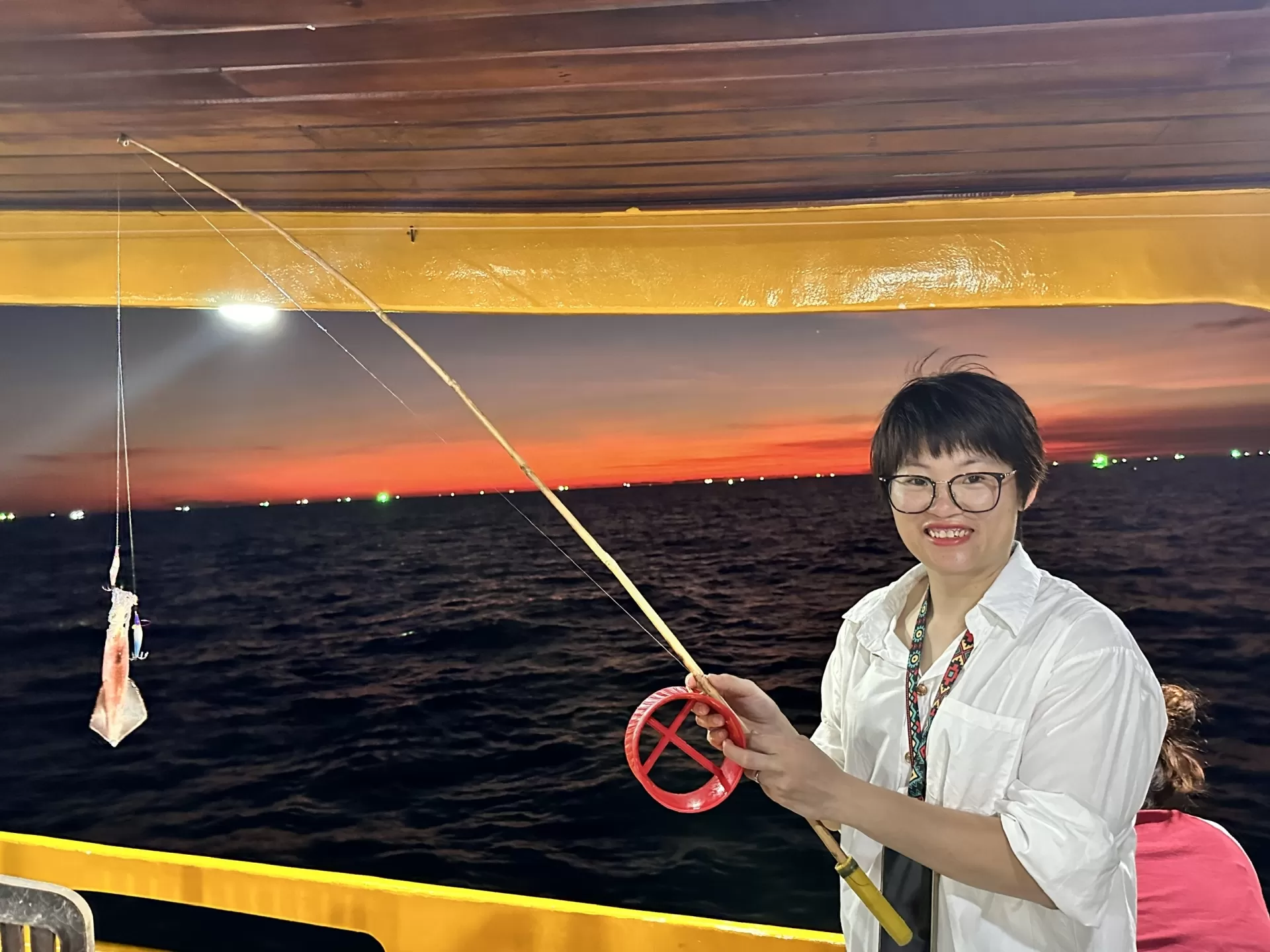 Watching the sunset and fishing in the night of Phu Quoc